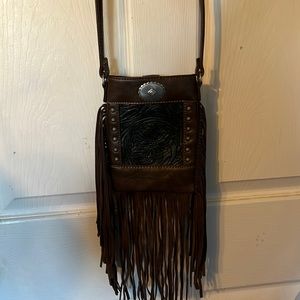 Shyanne Brown Fringe Shoulder Bag
